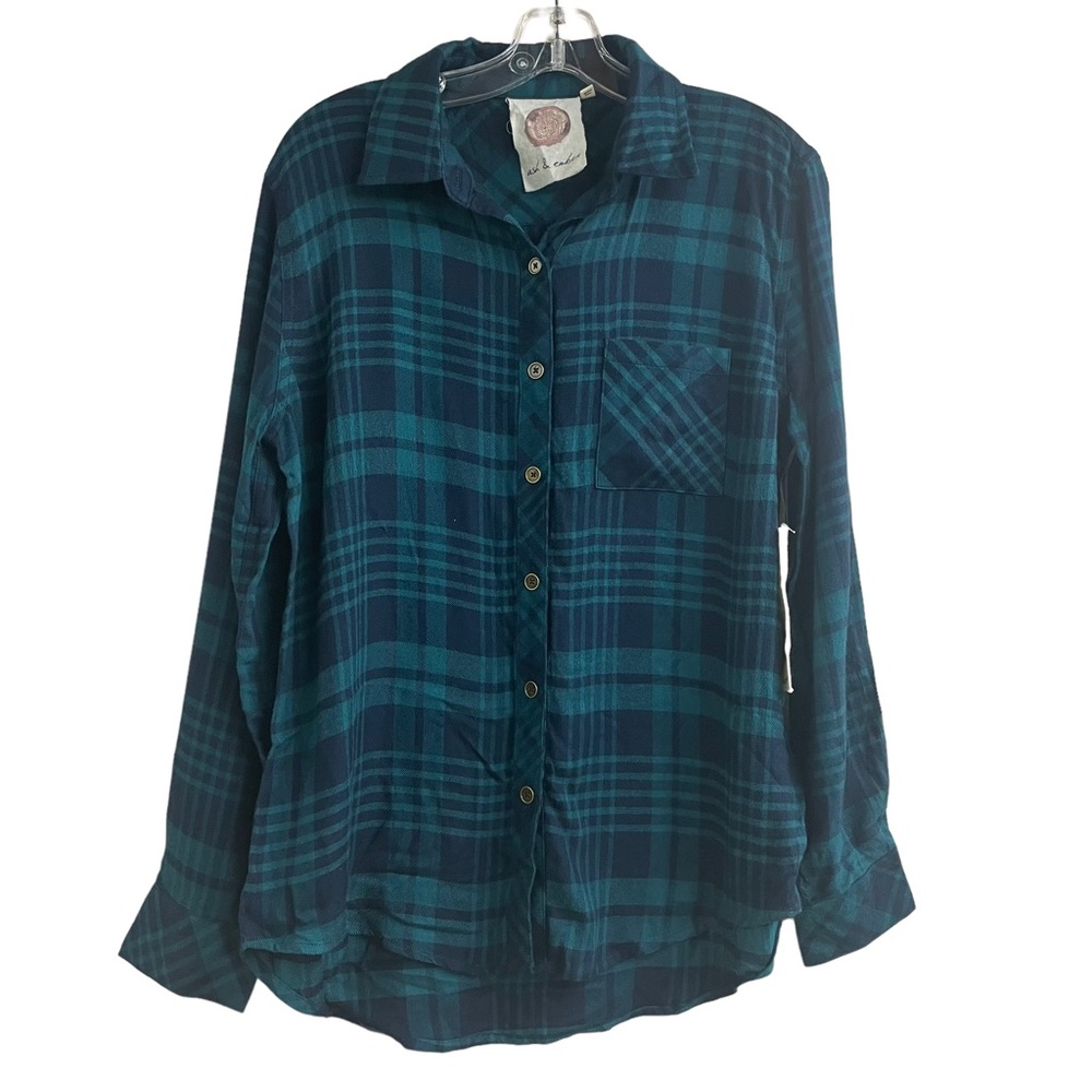 Ash & ember NWT flannel plaid boyfriend shirt small